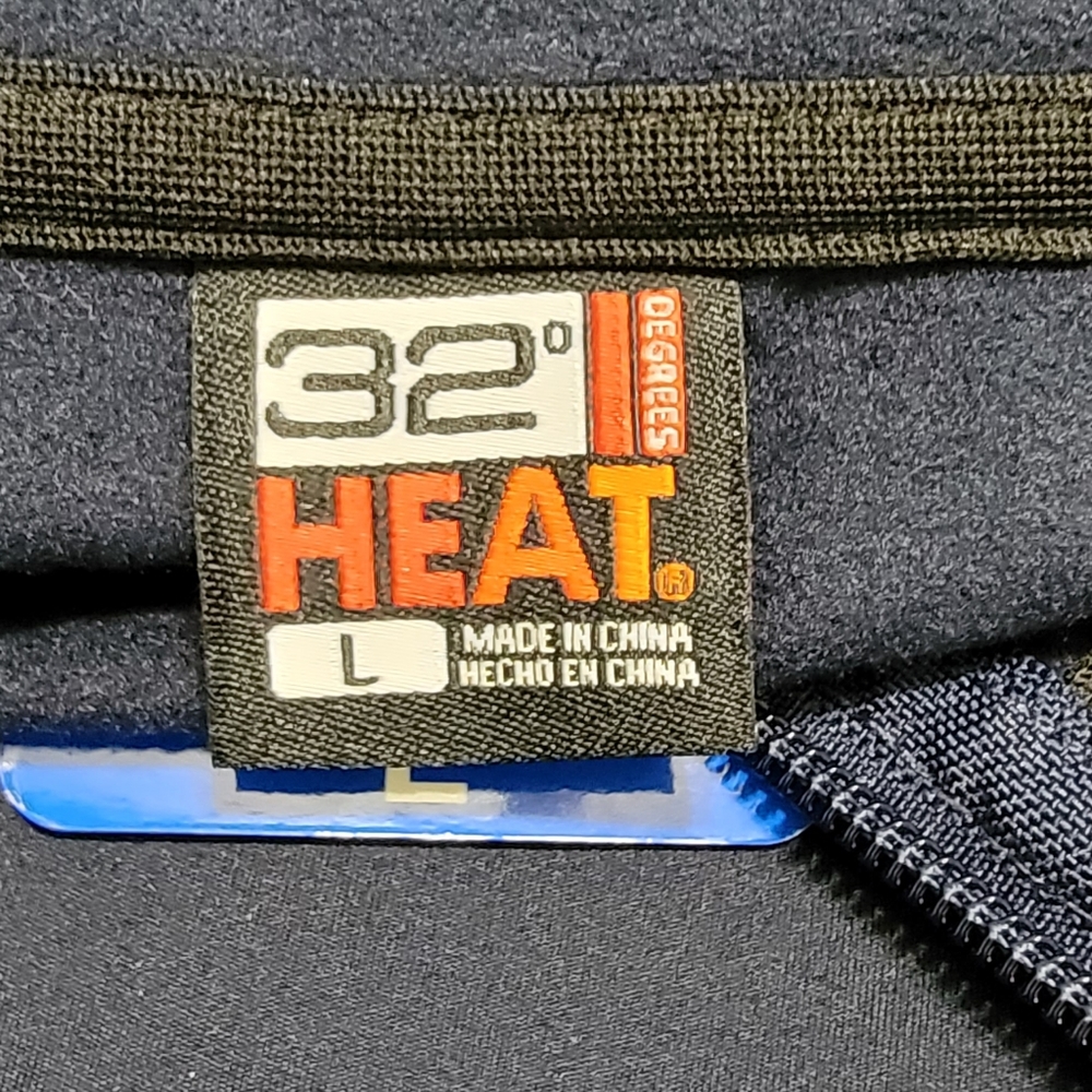 32 Heat Stormy Night Blue Half Zip Long‎ Sleeve Men Shirt Size L - Picture 4 of 13